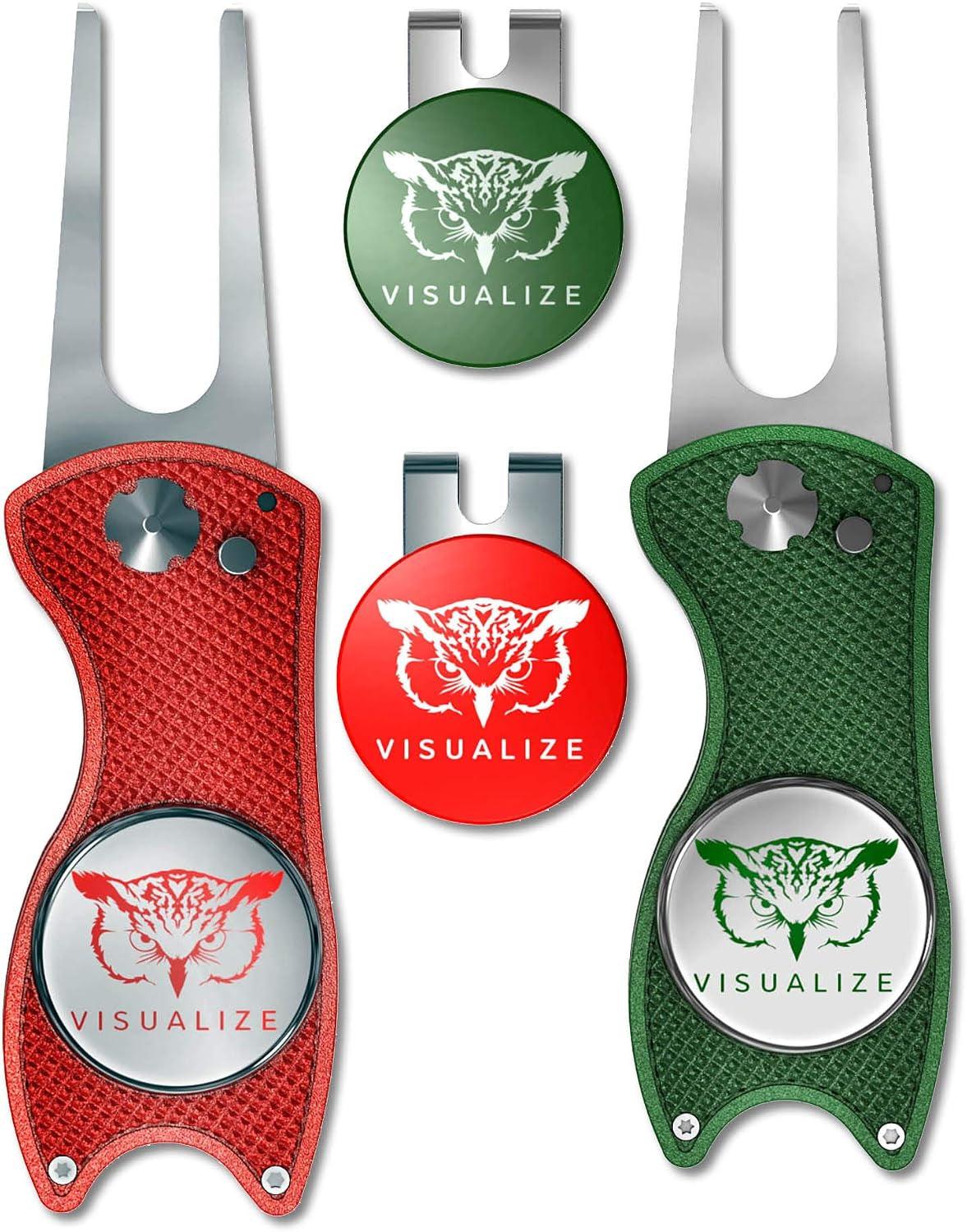Elite Switchblade Golf Divot Repair Tool Set with Ball Marker - Sturdy Anodized Aluminum - Perfect Golf Accessory Gift