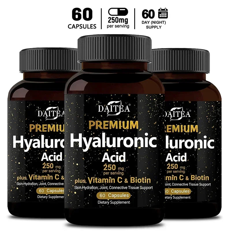 Premium Hyaluronic Acid  Supplement | Contains Vitamin C and Biotin, Skin Moisturizing, Maintain Joint Health, Promote Hair Growth