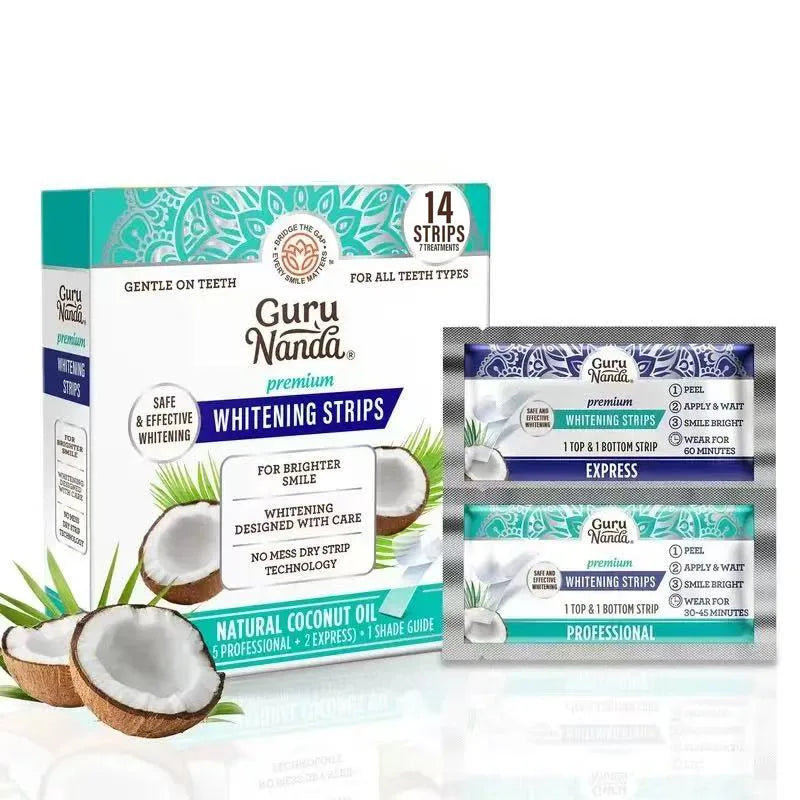 Whitening Strips, 7-day treatment (7 Packets - 2 Strips per pack)- Enamel-Safe Strips for Sensitive Teeth - Non-Slip, Dry Strip