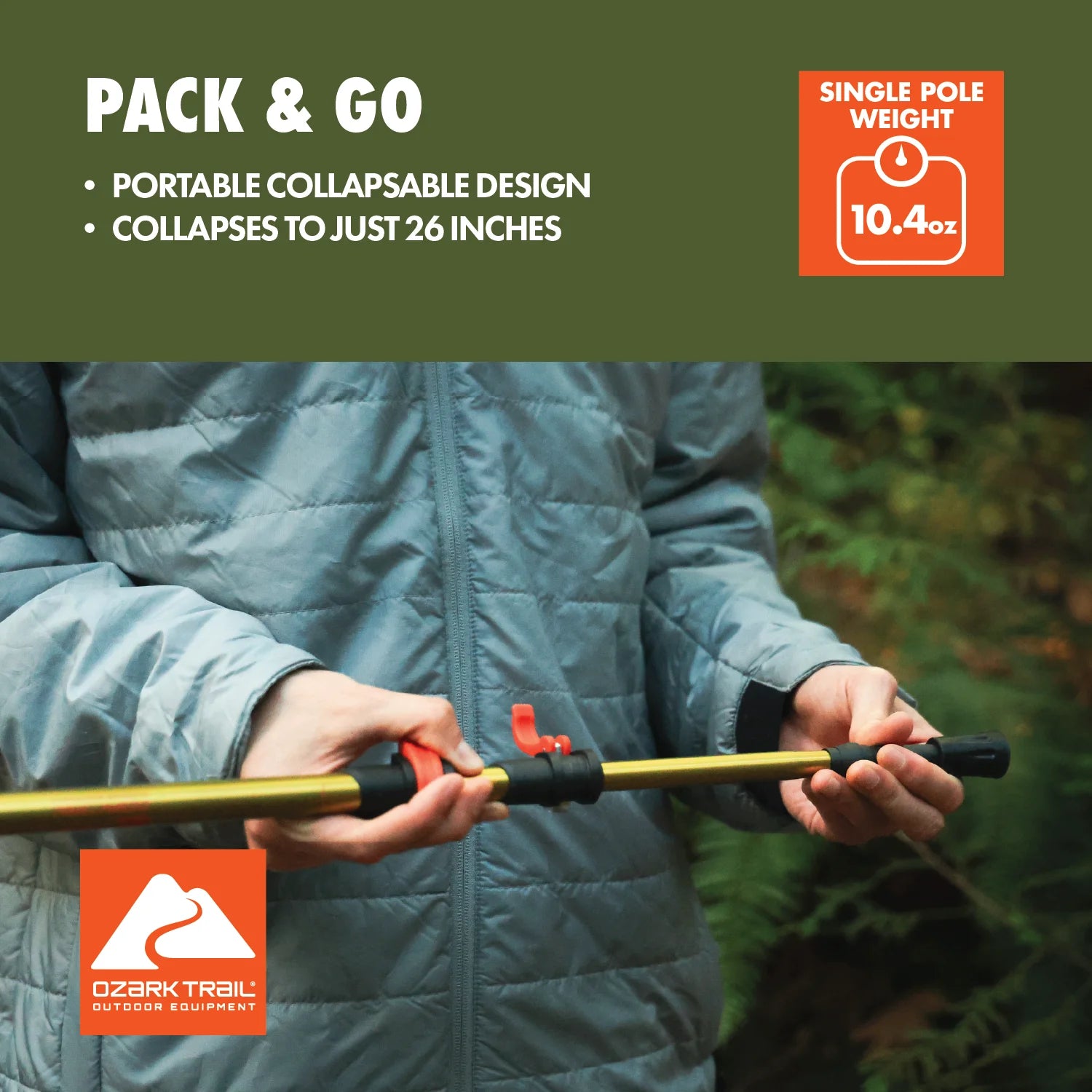 Aluminum Quick Lock Adjustable Trekking Pole with EVA Grip