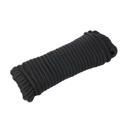 1100 Lb Polyester Paracord Rope, Black, 50'